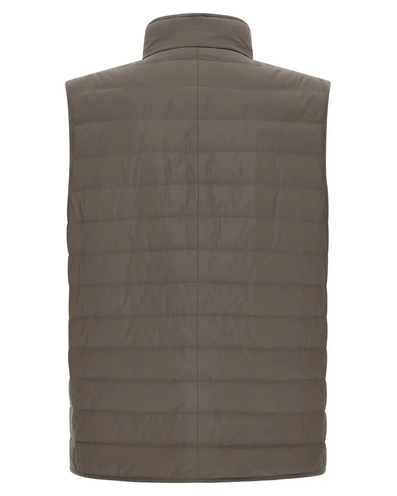 Brunello Cucinelli Men's Bicolor Polyester Sleeveless Jacket Clothing Gray