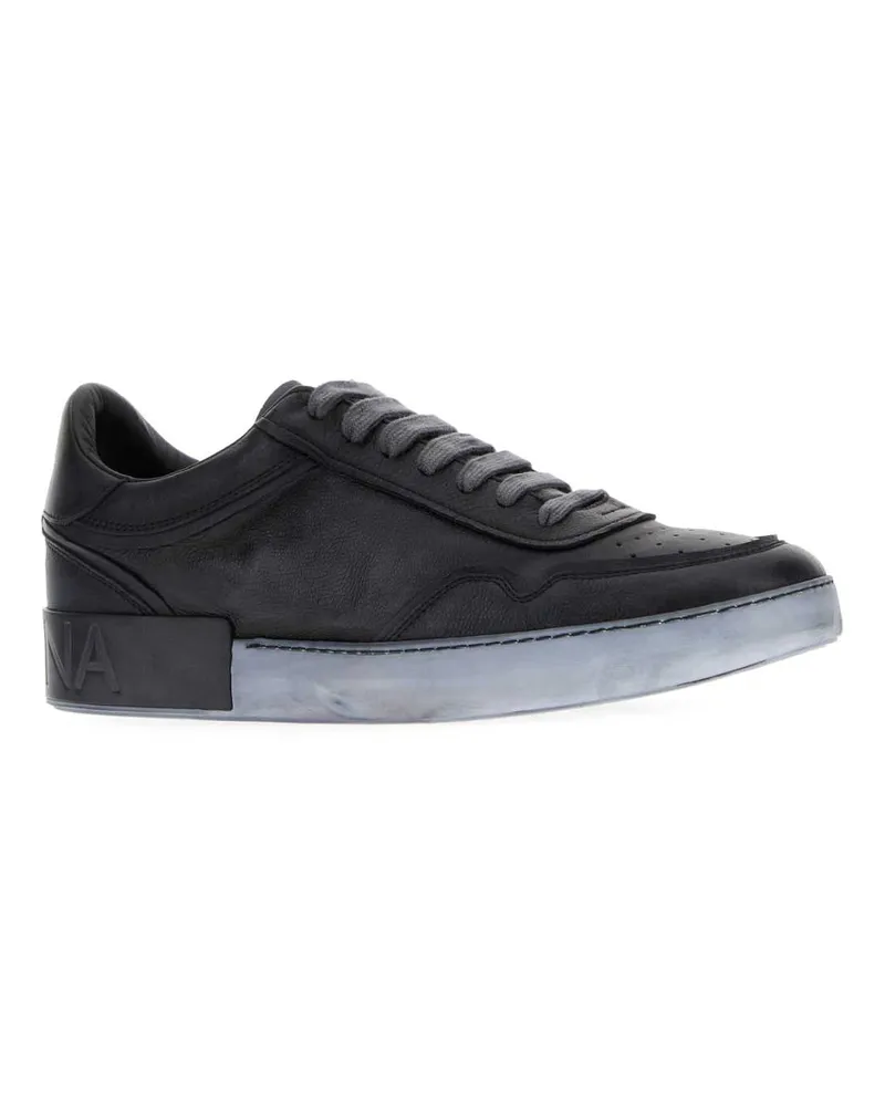 Dolce & Gabbana Men's Leather Low-Top Sneaker Black Calf Black