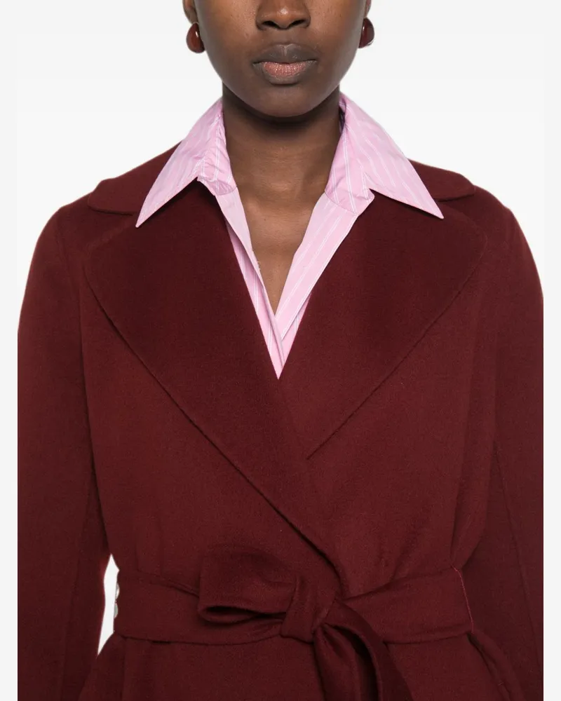 Max Mara Women's Coat Poldo Bordeaux Virgin Wool Red
