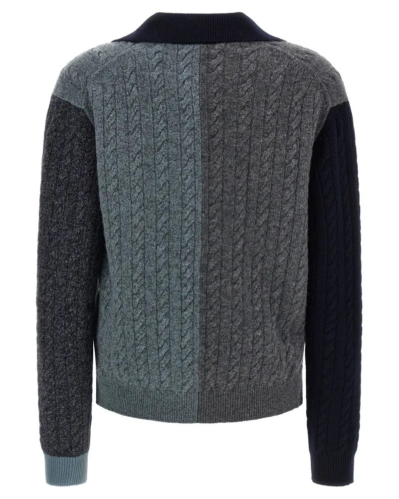 Ferragamo Color-Block Virgin Wool Cardigan — Multicolor Multicolor