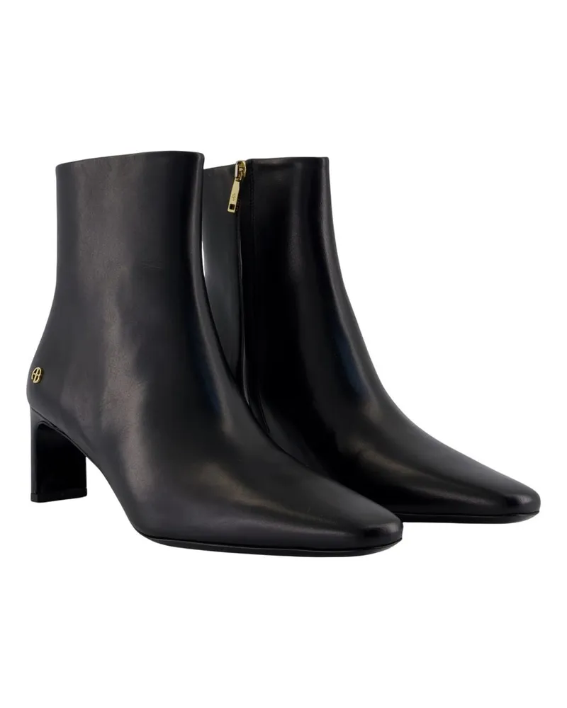 Anine Bing Women's Jayden Boots -  Leather Black Calfskin Shoes Ankle-Boots Black