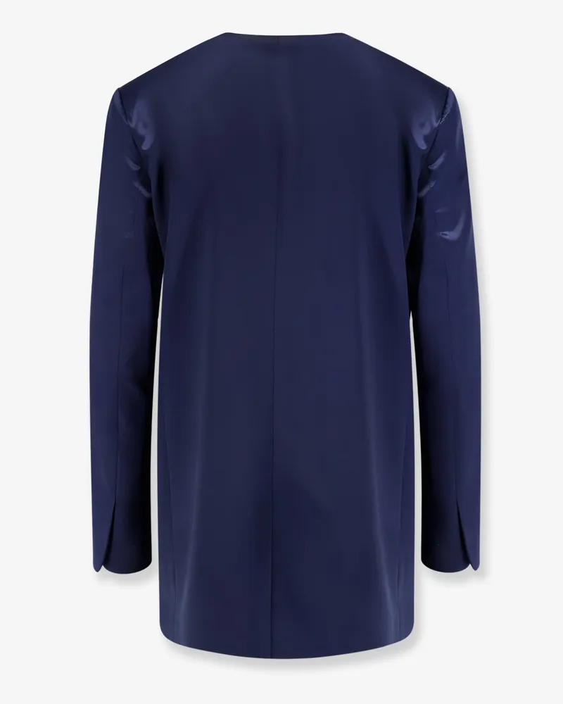 Alberta Ferretti Women's Blazer Satin Blue Viscose Blazers Jacket Navy