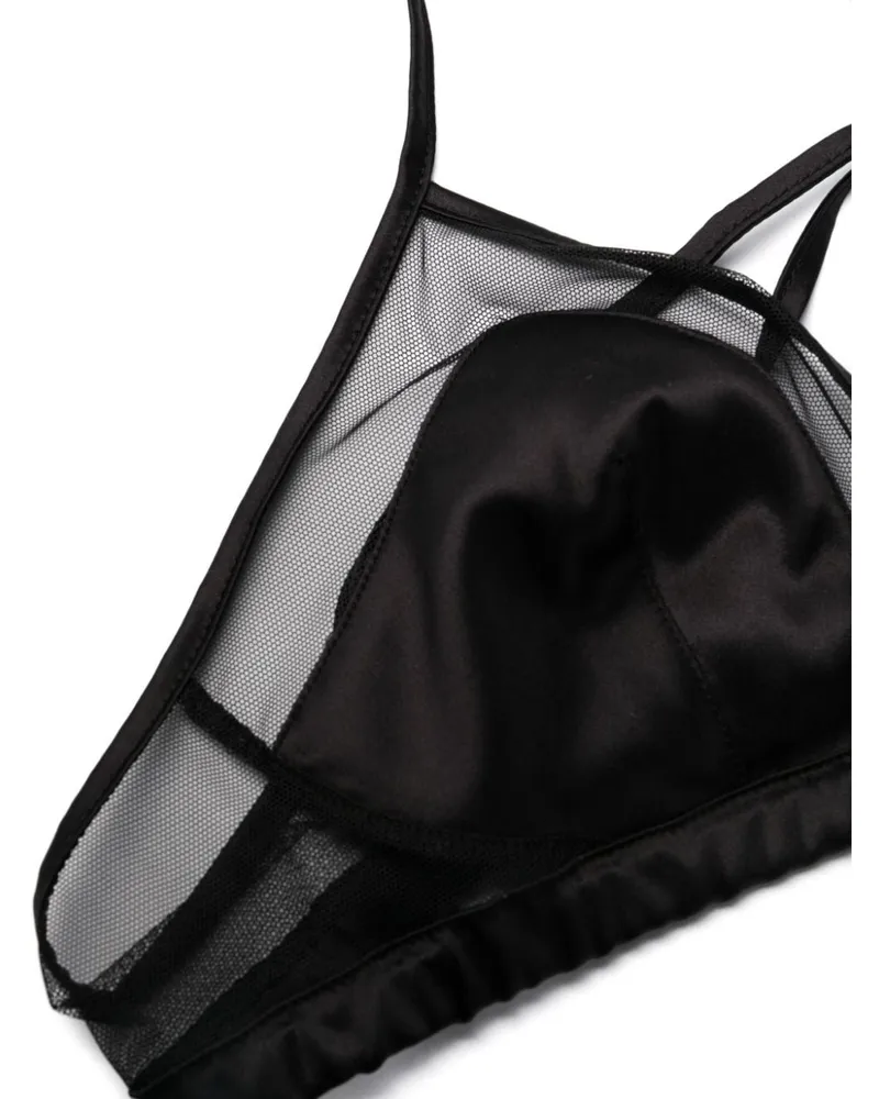 Dolce & Gabbana Tulle and Satin Panelled Bra — Black Black