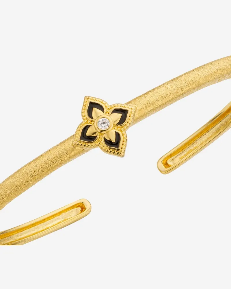 MYA BAY Women's Cuff Bracelet Black Lotus Gold Brass Gold