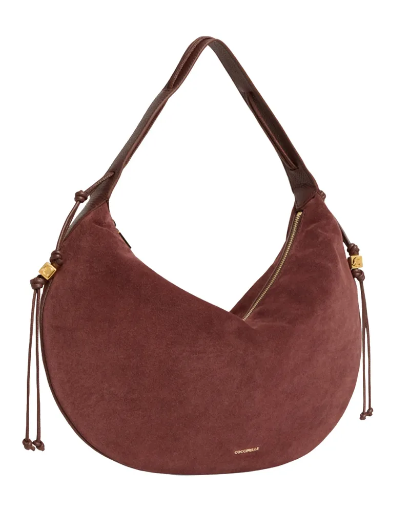 Coccinelle Grained Leather Shoulder Bag — Berry Berry