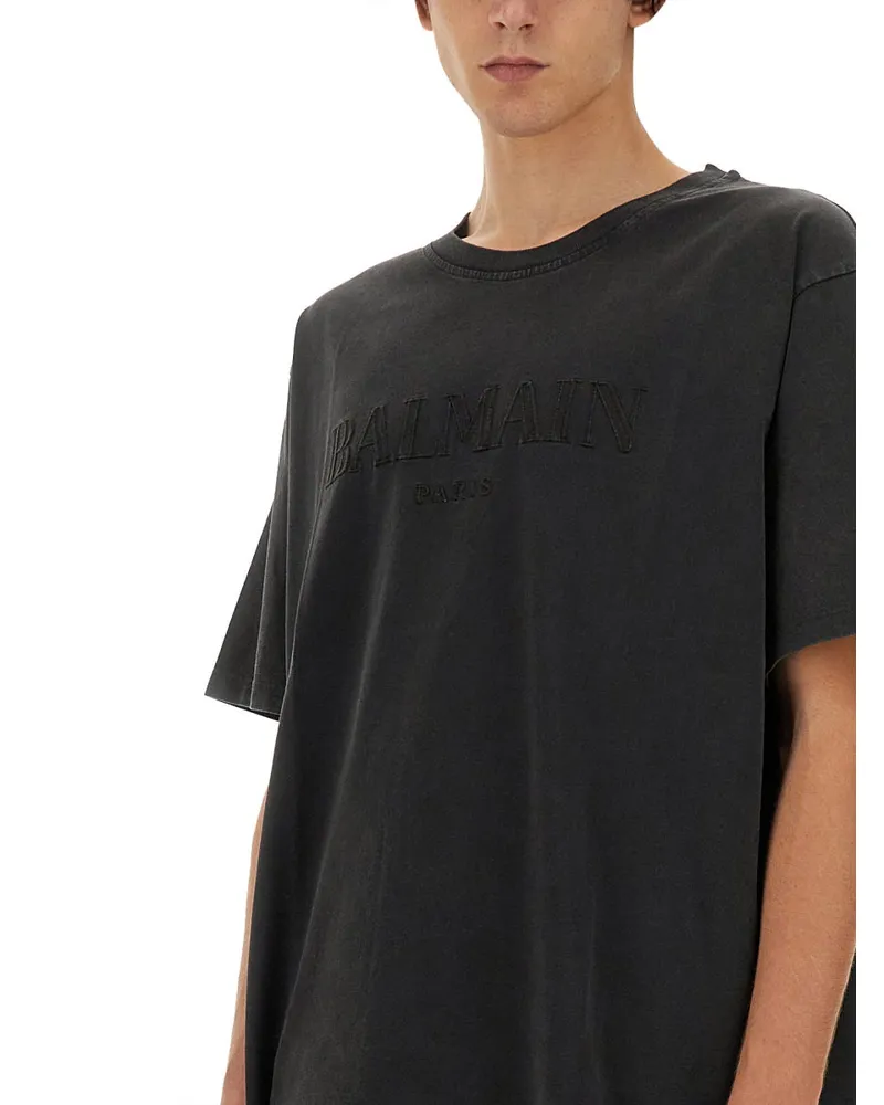 Balmain Logo Oversized T-Shirt — Gray Gray