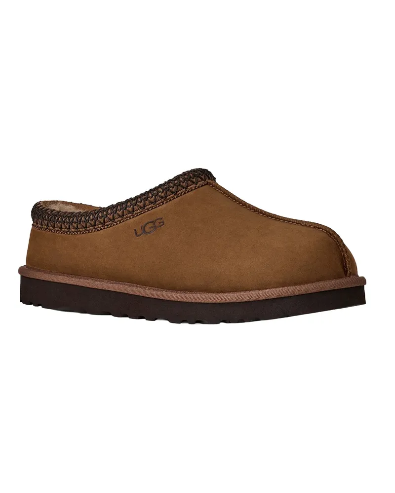 UGG Men's Slip-On Tasman Ii Nabuck Dark Chestnut Upper: Leather Slippers Flat Shoes Brown