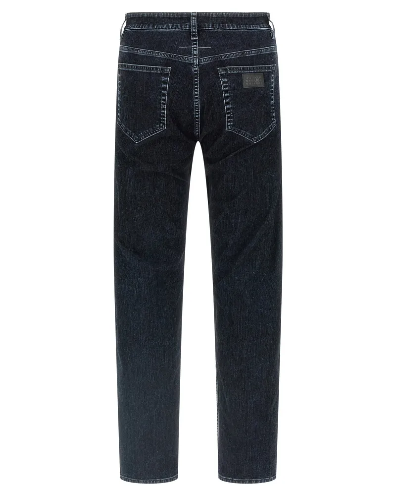 Maison Margiela Used-Wash Straight-Leg Jeans — Dark Blue Dark