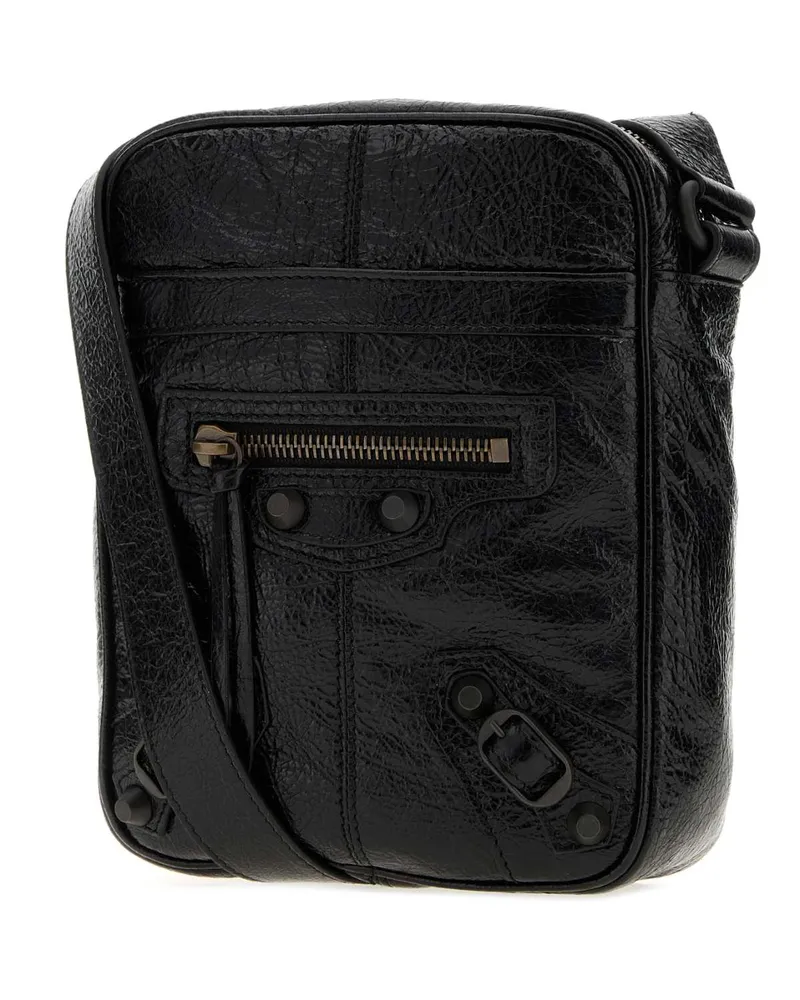 Balenciaga Men's Black Leather Le City Crossbody Bag Borse A Tracolla Black