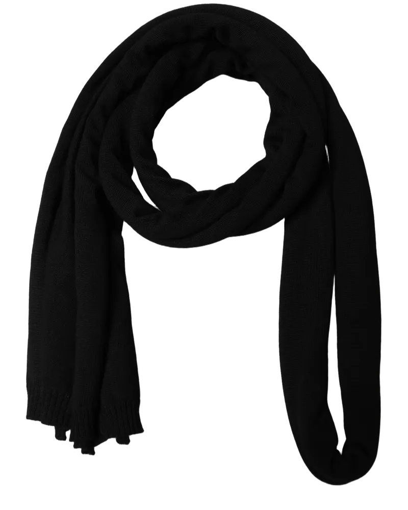 Dolce & Gabbana Virgin Wool Knit Scarf — Black Black