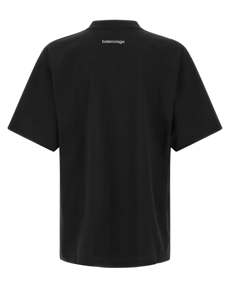 Balenciaga Men's Black Cotton T-Shirt Black
