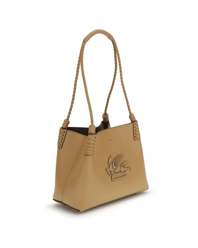 Etro Women's Beige Calf Leather Bos Taurus Shoulder Bag Beige