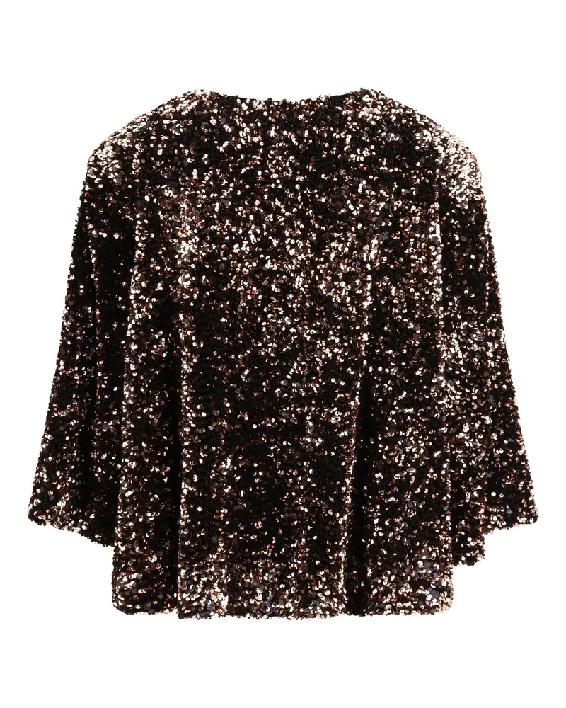 Ella Women's Sequined Blouse Bronzo Polyester Shirt Bronze
