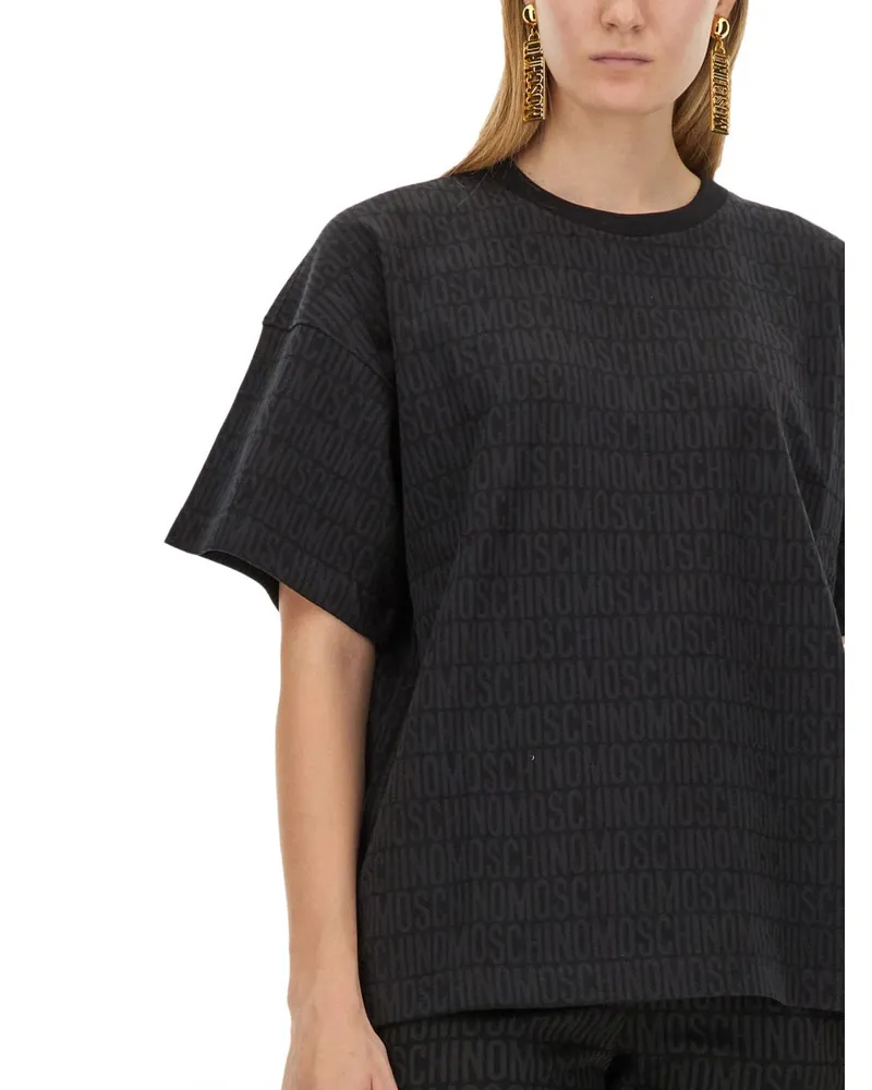 Moschino Logo-Printed Cotton T-Shirt — Black Black
