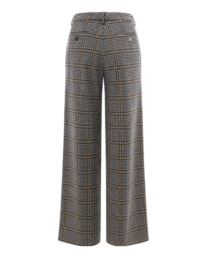 Fabiana Filippi Check Jacquard Wide-Leg Trousers — Multicolor Multicolor