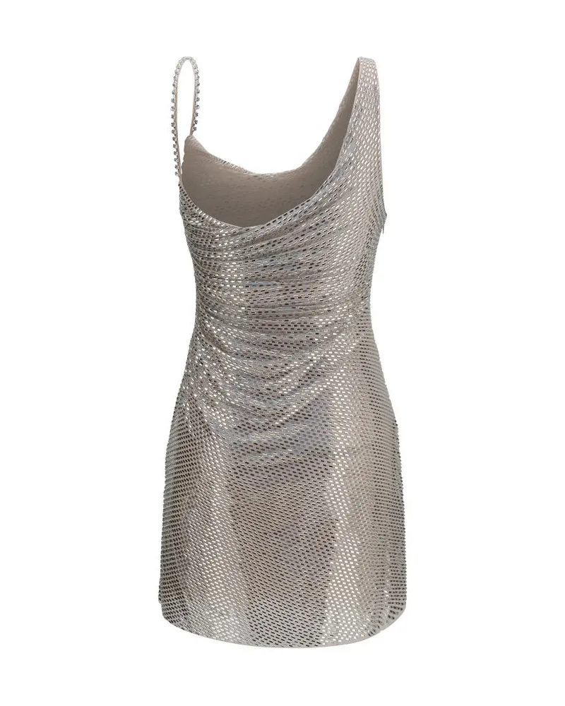 Self-Portrait Women's Silver Polyester Cocktail Dress Silver