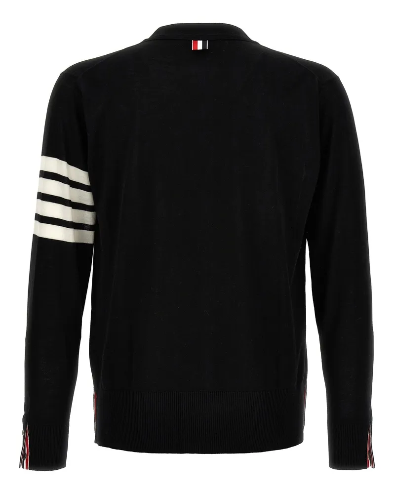 Thom Browne Men's Black Virgin Wool Cardigan Clothing Black
