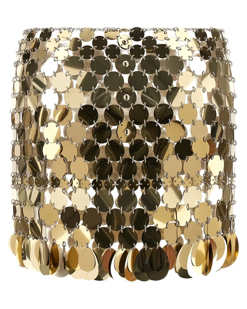 Paco Rabanne Metal Disc Chain-Mesh Skirt — Gold Gold