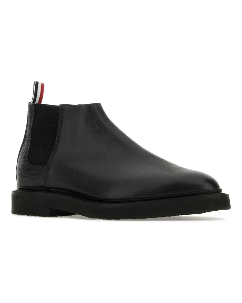 Thom Browne Men's Black Leather Ankle Boots Stivali Black