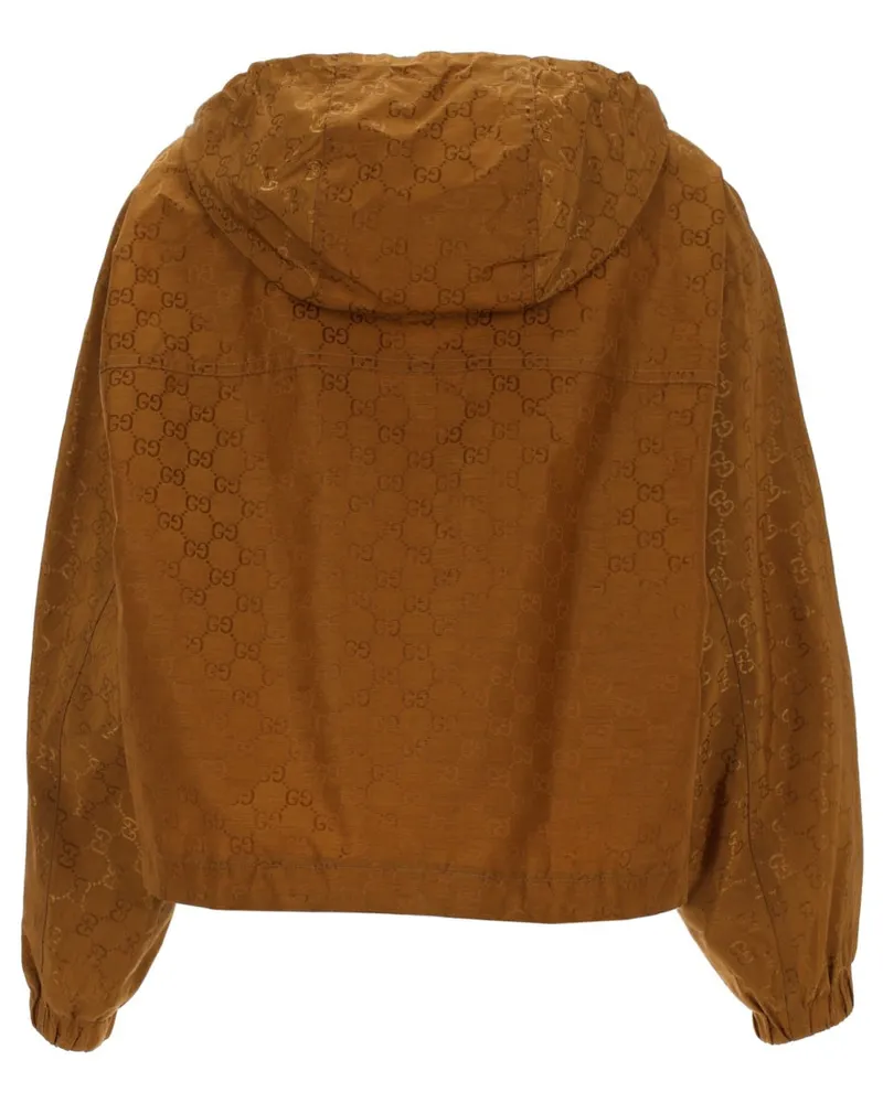 Gucci GG Technical Fabric Bomber Jacket — Brown Brown
