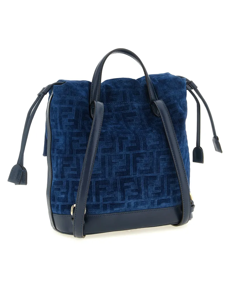 Fendi Women's Blue Cotton Backpack Blue