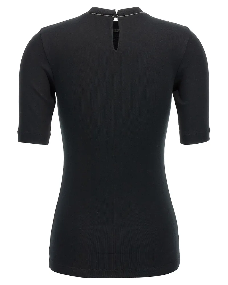 Brunello Cucinelli Women Black Cotton T-Shirt Black