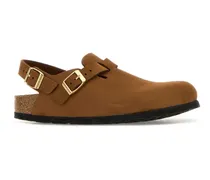 Women's Camel Leather Tokyo Slippers Tokio Hex Mink, Nubuck Flat Shoes