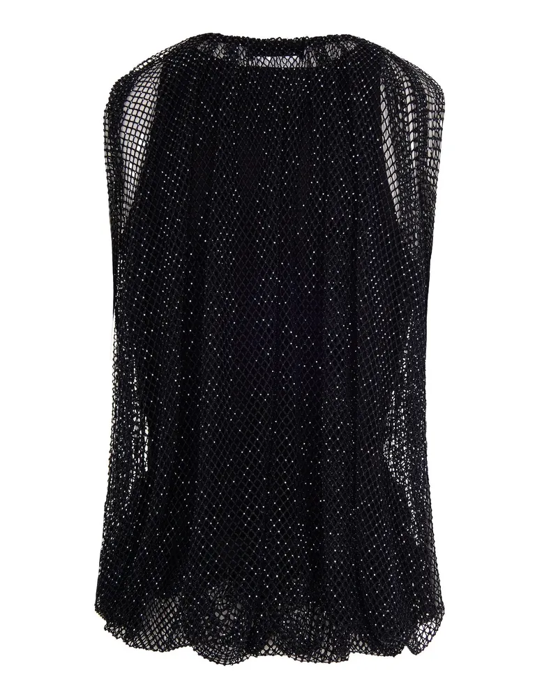 SPORTMAX Women Sleeveless Mesh Top Black Mesh: Polyester Tops Black