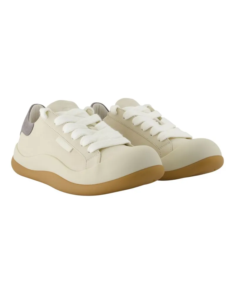 Axel Arigato Men's Squish Sneakers -  Leather Beige Calfskin Shoes Beige