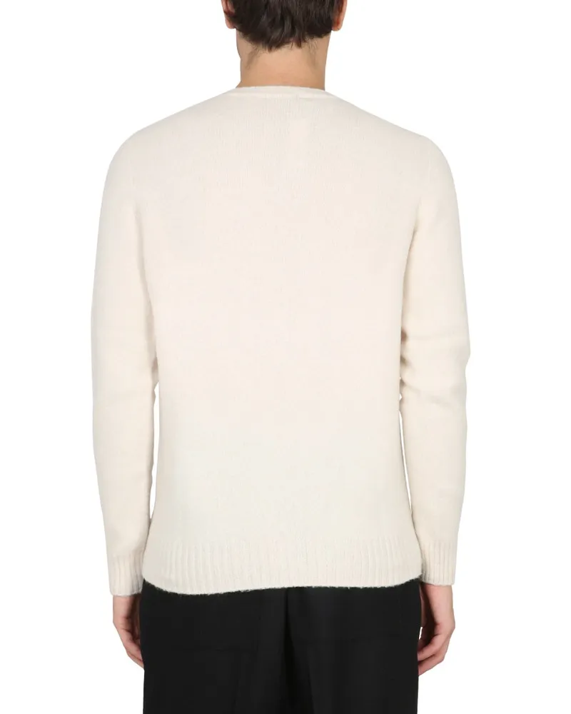 Drumohr  Wool Crew Neck Sweater — White White
