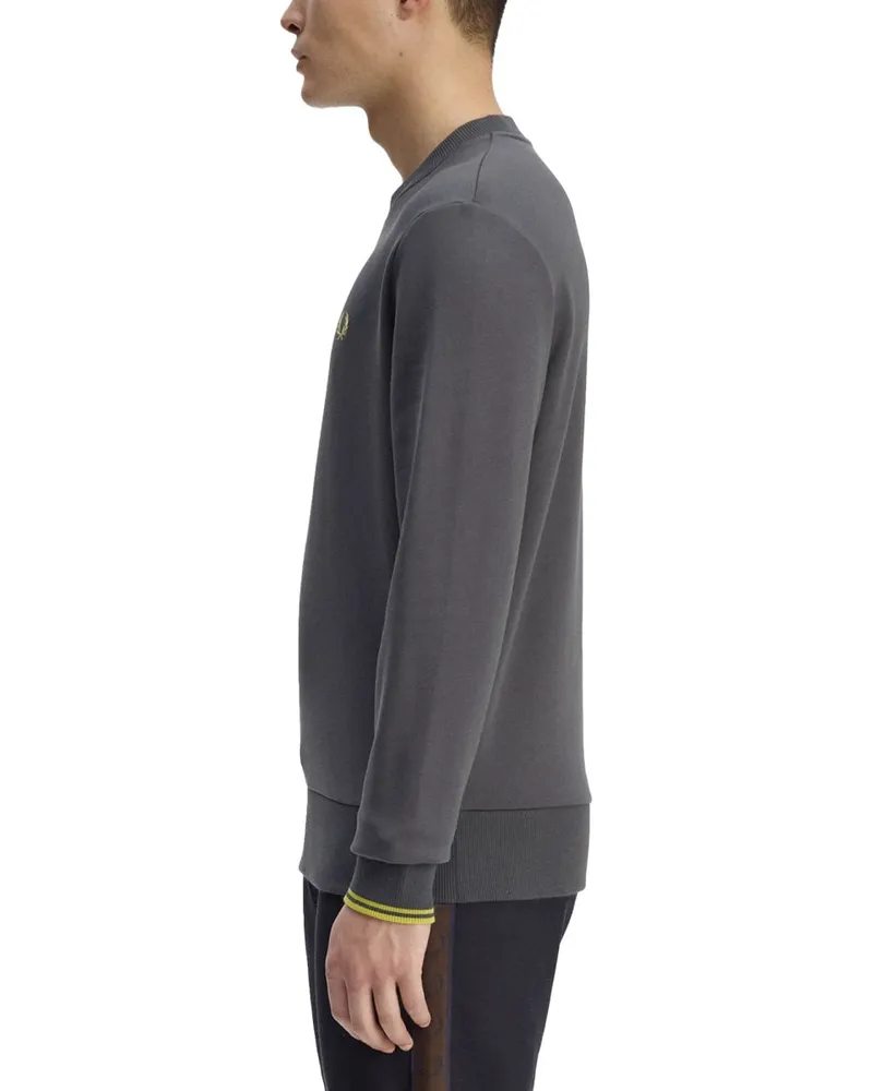 Fred Perry Logo Cotton Sweatshirt — Gray Gray
