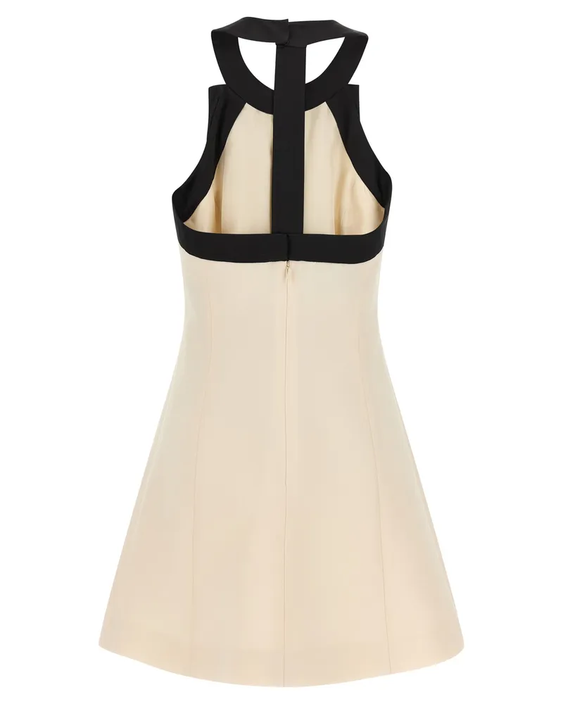 Valentino Garavani Bicolor Virgin Wool Dress — White Bicolor