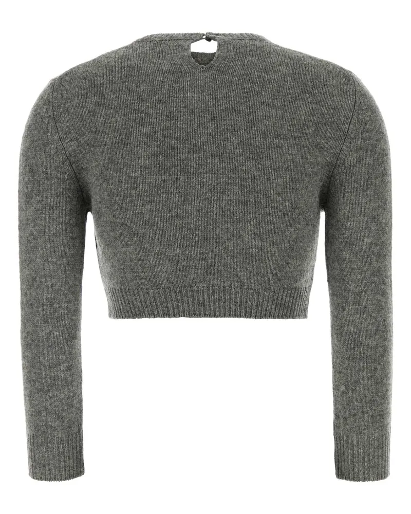 Jil Sander Women's Grey Wool Blend Sweater Shadow Exterior: Nylon Maglieria Gray