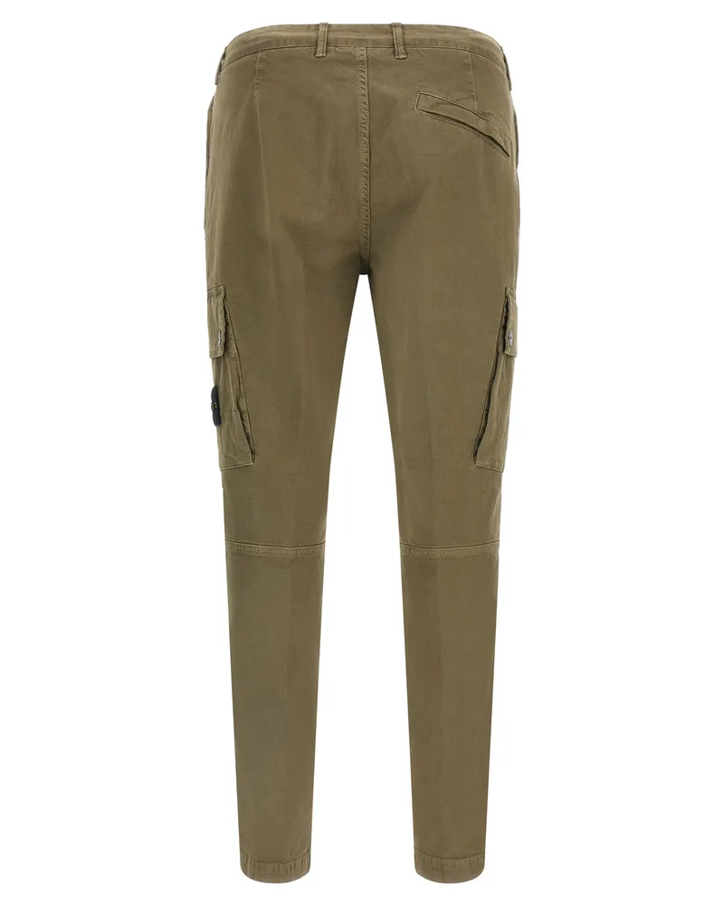 Stone Island Men's Bicolor Cotton Cargo Pants Green