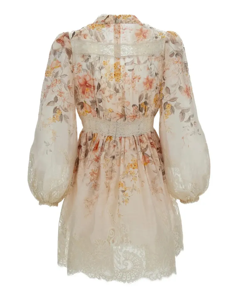 Zimmermann Women's Floral Lace Dress Ss26 W Cream