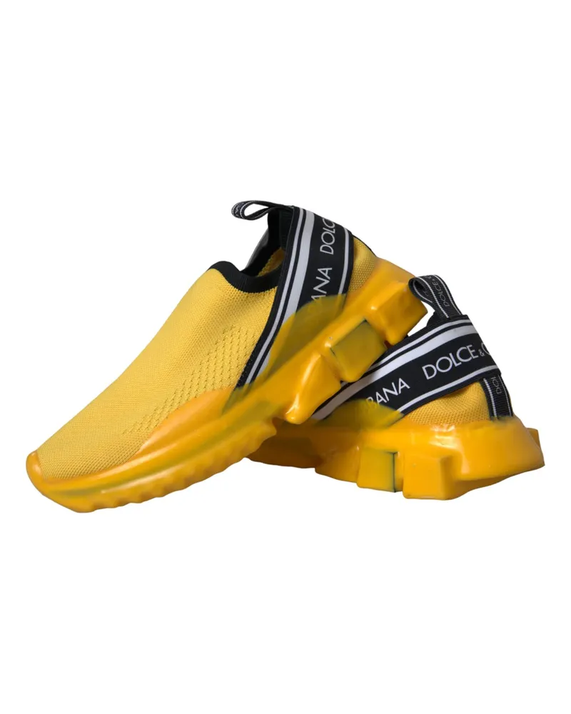 Dolce & Gabbana Yellow Sorrento Slip On Sneakers Women Shoes Yellow
