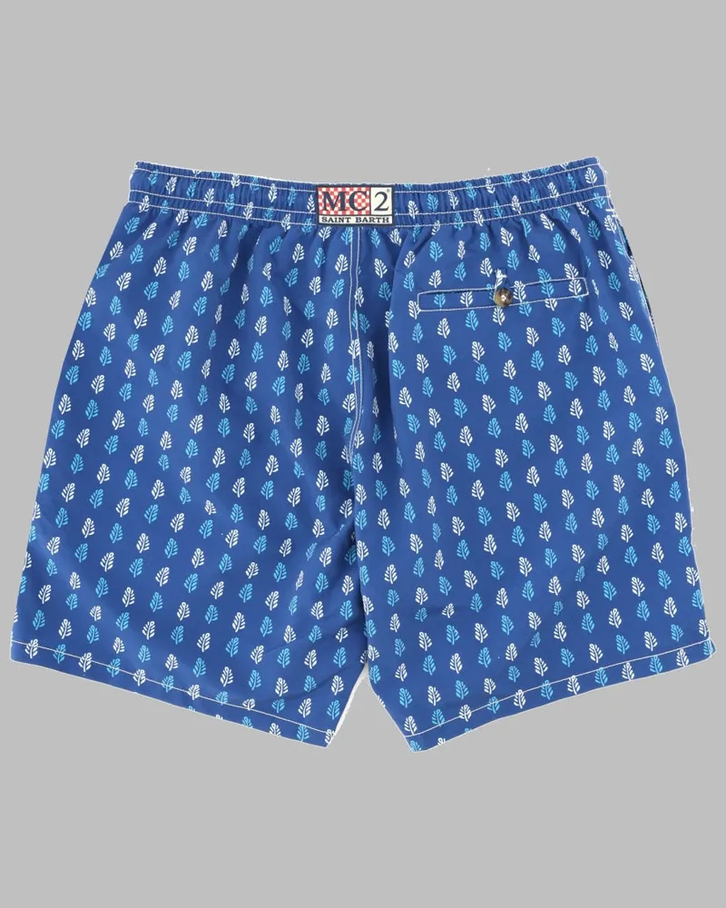 MC2 Saint Barth Printed Polyester Swim Shorts — Blue Blue