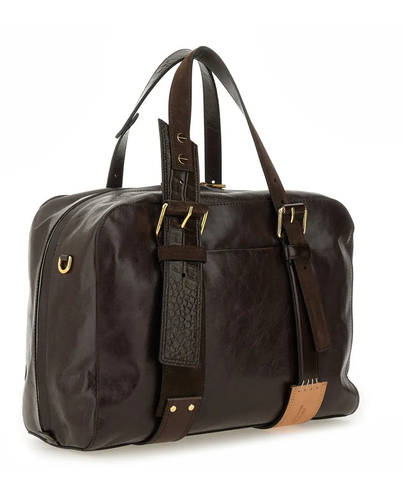 Moschino Women's Leather Bag Brown Shoulder Brown