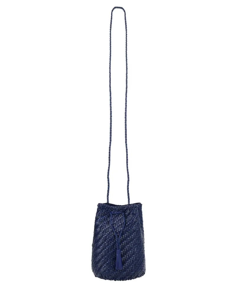 Dragon Diffusion Women's Shoulder Bag Pompom Blue Leather Blue