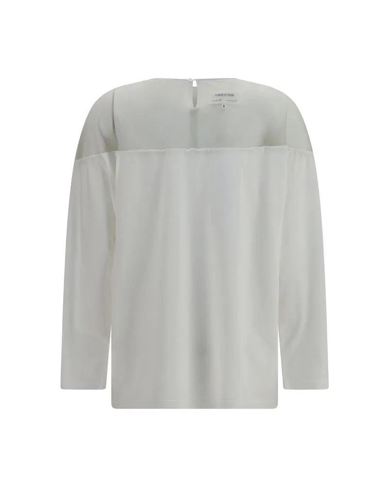 Maison Margiela Women's White Cotton Long Sleeve T-Shirt White