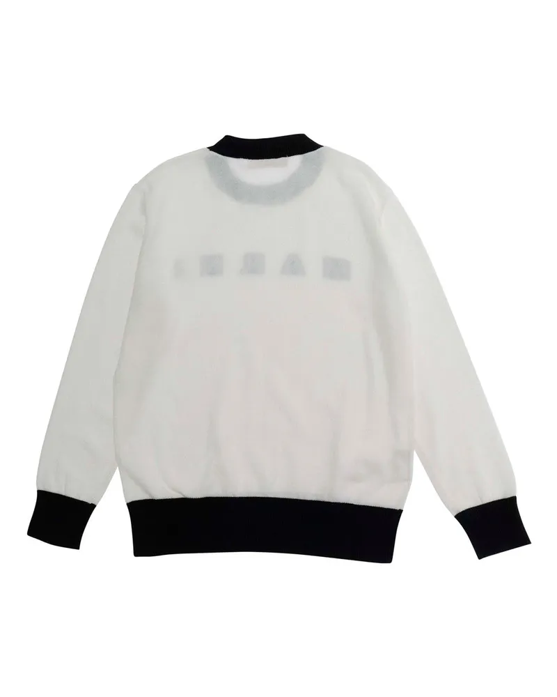 Marni Boys' Crew Neck Sweater White Cotton Tops Top White