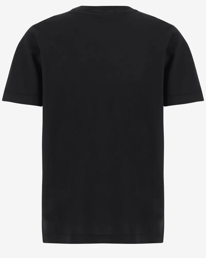 Stone Island Logo-Embroidered Cotton T-Shirt — Black Black