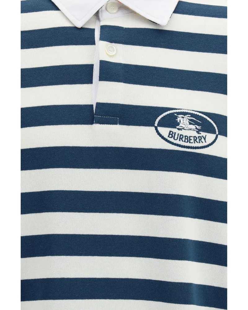Burberry Men's Polo Shirt Nickel Blue Cotton Blue-Cotton W Blue/cotton T-shirts And Polos 