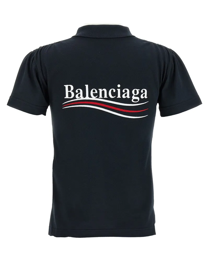 Balenciaga Women's Blue Cotton Polo Shirt Navy
