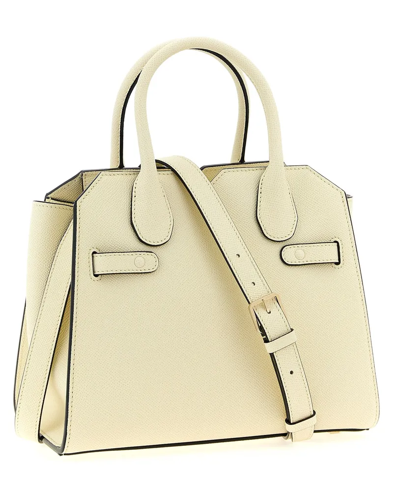 Valextra Women's Milano Top Handle Bag White Calfskin Leather White