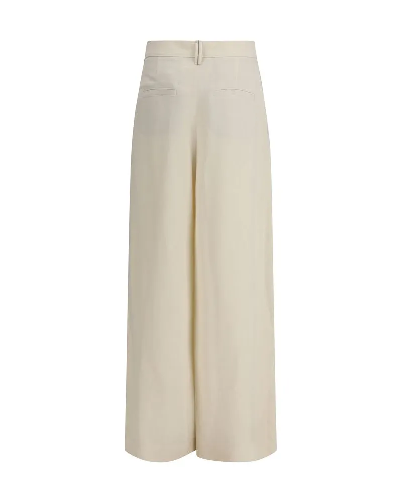 Brunello Cucinelli Women's Beige Viscose Casual Pants Beige