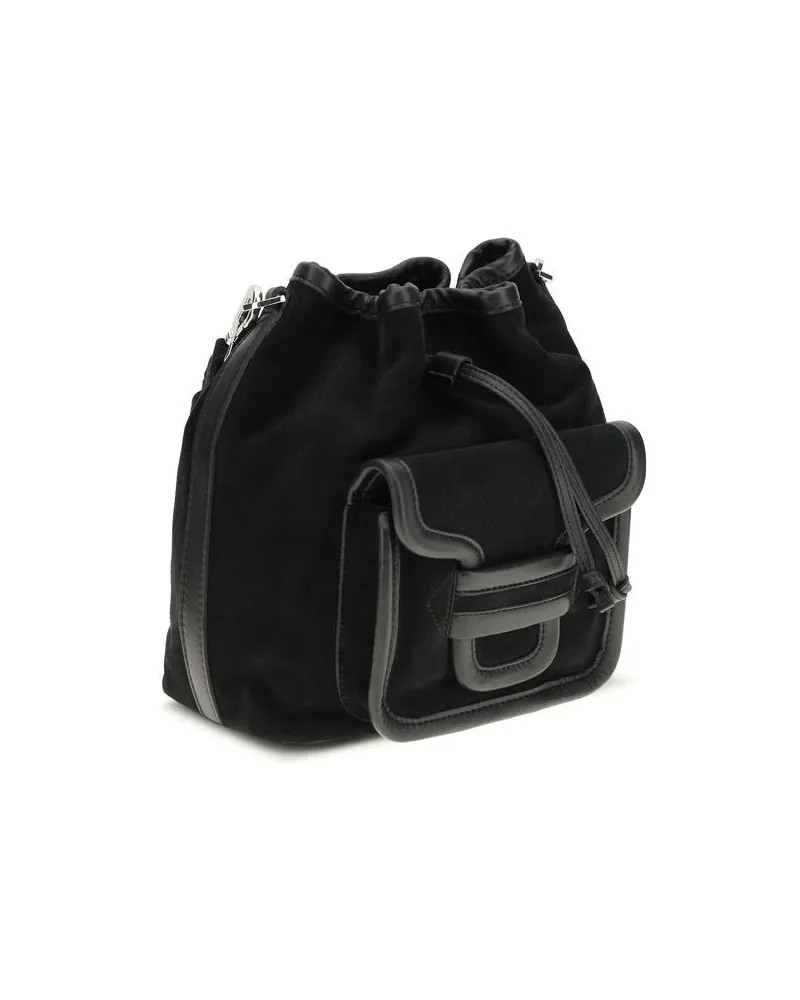 Pierre Hardy Women's Black Calf Leather Bos Taurus Backet Bag Black