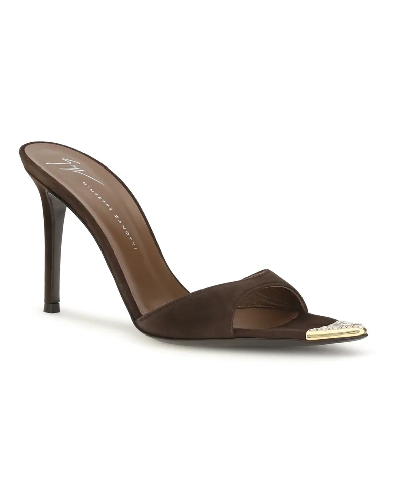 Giuseppe Zanotti Women's Mules Sandals Intrigo Jewelry Black Calf Leather Black