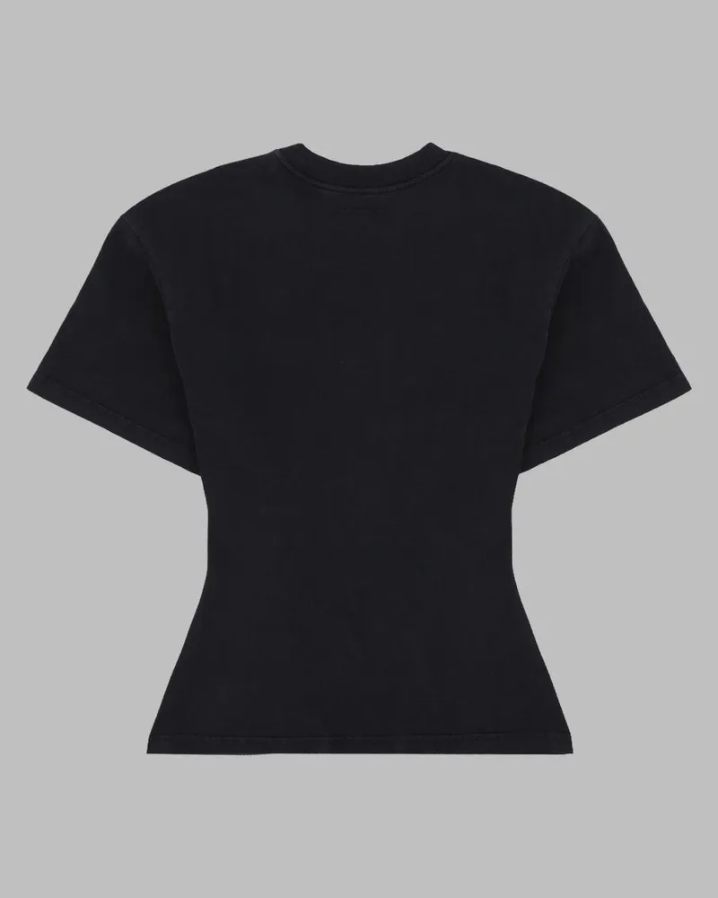 Courrèges Logo-Embroidered Cotton T-Shirt — Black Black