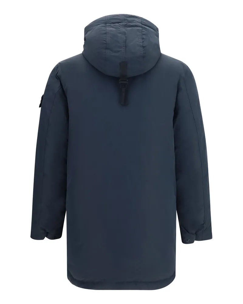 Stone Island Men Long Down Jacket Navy Blue Navy